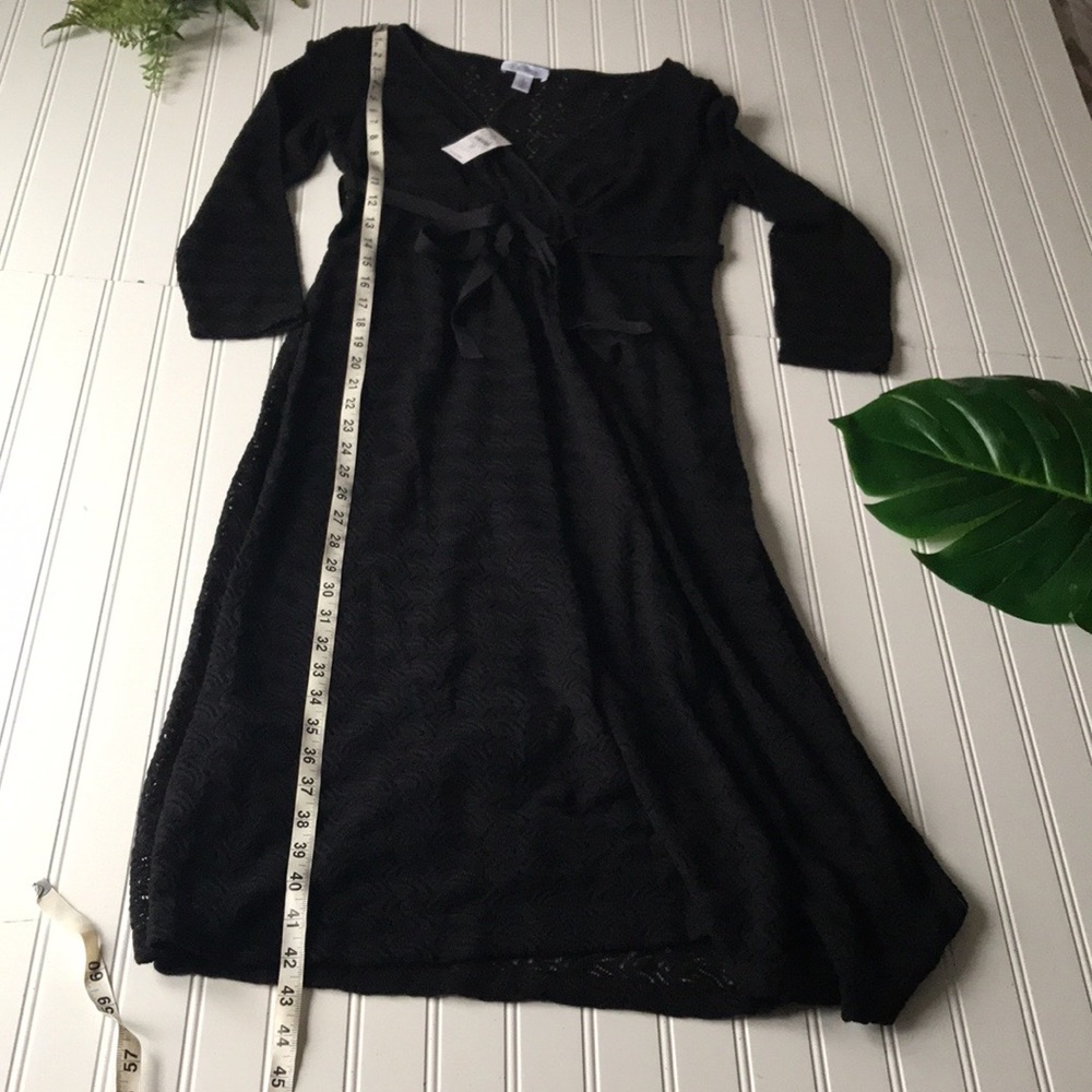 Loft crossover tie waist black lace dress NWT - Picture 5 of 10
